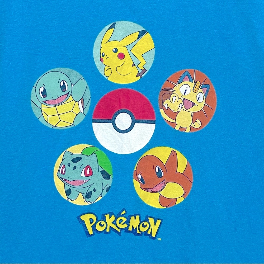 Pokémon Starters T-Shirt Pikachu, Charmander, Squirtle, Bulbasaur, Meowth Size M